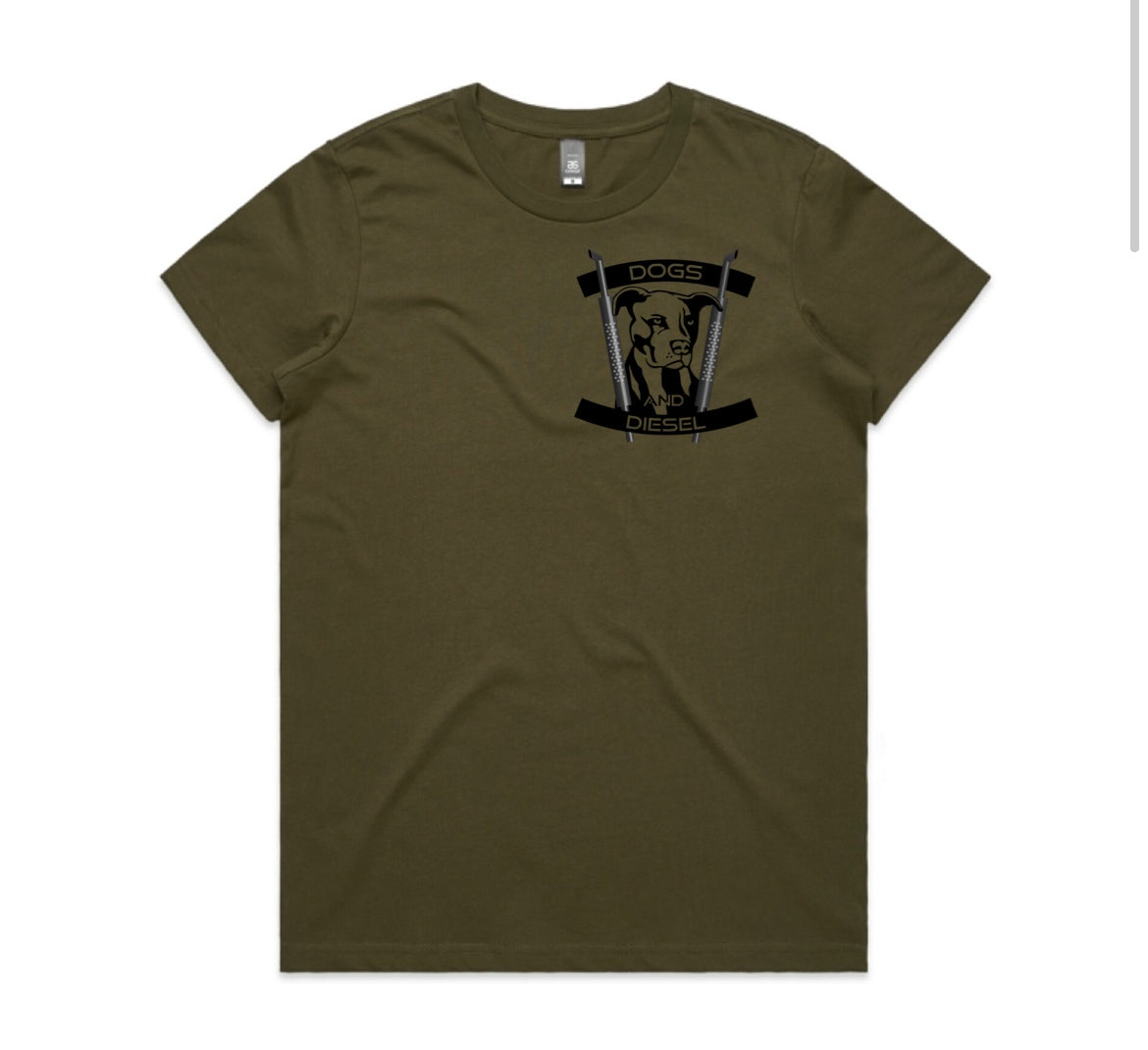 Women's Classic Tees Pocket Print - Army