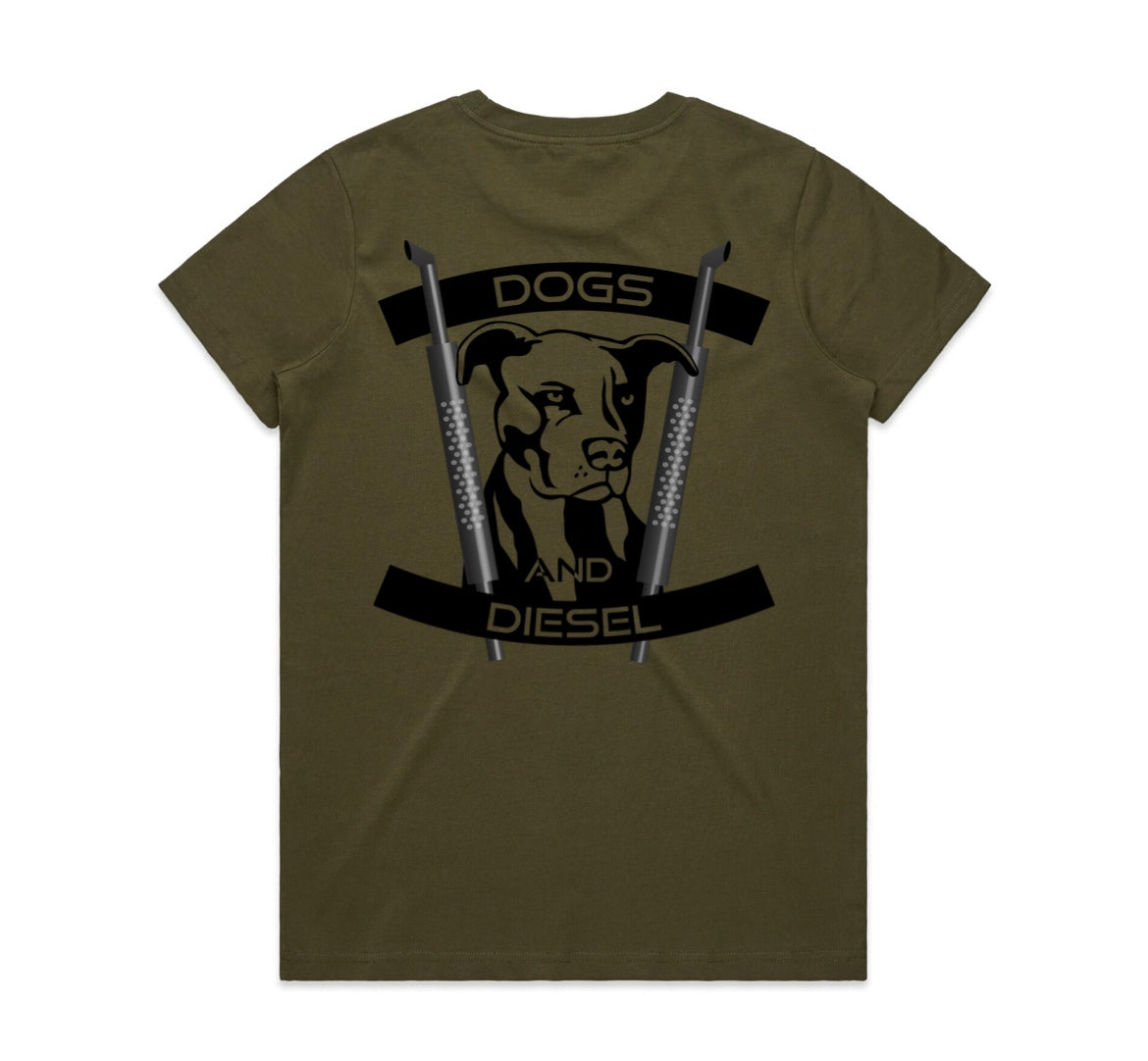 Women's Classic Tees Pocket Print - Army