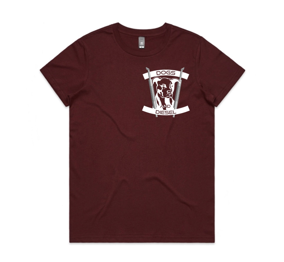 Women's Classic Tees Pocket Print - Maroon